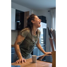 Training T-shirt heather green FRENCH WOD for women | VERY BAD WOD x WILL LENNART TATOO