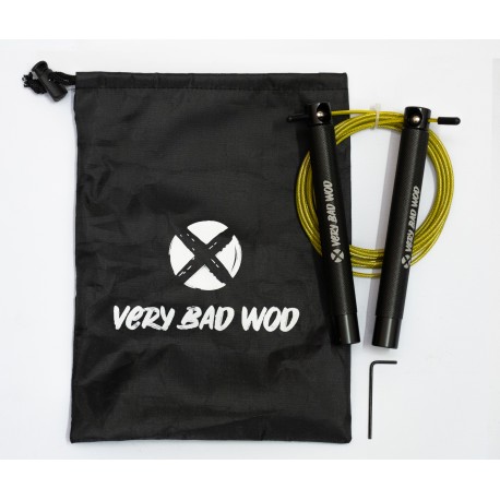 Corde à sauter noire câble jaune Speed + | VERY BAD WOD