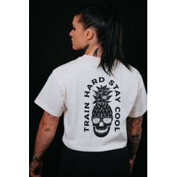 Crop top oversize blanc TRAIN HARD STAY COOL | VERY BAD WOD