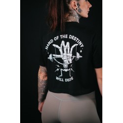 Unisex black oversized Crop Top HAND OF DESTINY | VERY BAD WOD