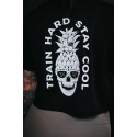 Crop top oversize noir TRAIN HARD STAY COOL | VERY BAD WOD