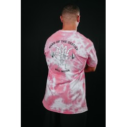 Unisex pink oversized T-Shirt TIE DYE HAND OF DESTINY | VERY BAD WOD