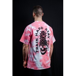 T-Shirt oversize unisexe rose TIE DYE  TRAIN HARD STAY COOL | VERY BAD WOD