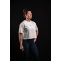 Ivory oversized Crop Top WAKE UP BEFORE TIME CAP | VERY BAD WOD