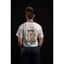 Ivory oversized Crop Top WAKE UP BEFORE TIME CAP | VERY BAD WOD