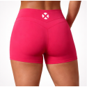 Short femme sport rose fuchsia Mindy logo blanc short femme sport