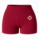 short crossfit femme burgundy high waist box
