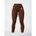 Legging taille haute sport marron femme legging maintien abdominal