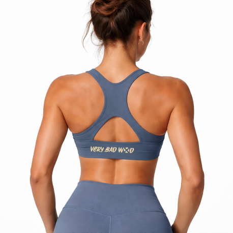 brassière sport femme Anna bleu gris fitness