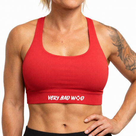 Brassière Helen rouge femme Very Bad Wod pour CrossFit et fitness, maintien stretch confortable