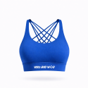 Brassière CrossFit femme Very Bad Wod bleue dos croisé maintien pour fitness