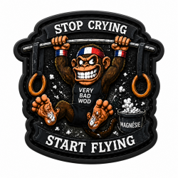 Patch velcro crossfit Stop Crying Start Flying bleu blanc rouge