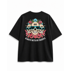 T-Shirt oversize unisexe noir ALWAYS WITH MY BUDDYS | VERY BAD WOD