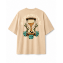 T-Shirt oversize unisexe brun grège WAKE UP BEFORE TIME CAP | VERY BAD WOD