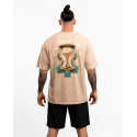Unisex brown grege oversized T-Shirt WAKE UP BEFORE TIME CAP | VERY BAD WOD