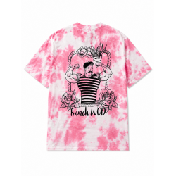 T-Shirt oversize unisexe rose TIE DYE FRENCH WOD | VERY BAD WOD