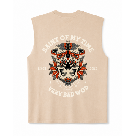Muscle Tank Oversize Very Bad Wod Saint of my time brun grège Muscle tank sport