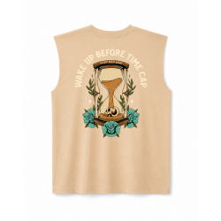 Muscle Tank Oversize Brun grège Wake up before time cap Very Bad Wod