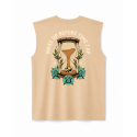 Muscle Tank Oversize Very Bad Wod Wake up before time cap brun grège Muscle tank sport