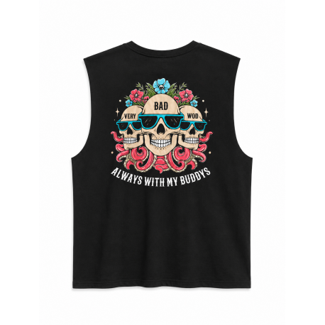 Muscle Tank Oversize Very Bad Wod Always with my buddys noir Muscle tank sport