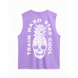 Muscle Tank Oversize Very Bad Wod Train hard stay cool violet clair Muscle tank sport