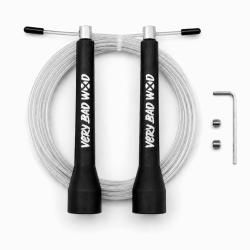 Corde à sauter gris transparent performance pour boxe et CrossFit®