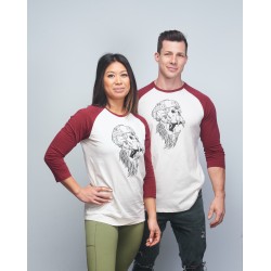 Baseball tee unisex burgundy GORILLA OPS| VERY BAD WOD x WILL LENNART TATOO