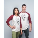 Baseball T-shirt unisexe bordeaux GORILLA OPS| VERY BAD WOD x WILL LENNART TATOO