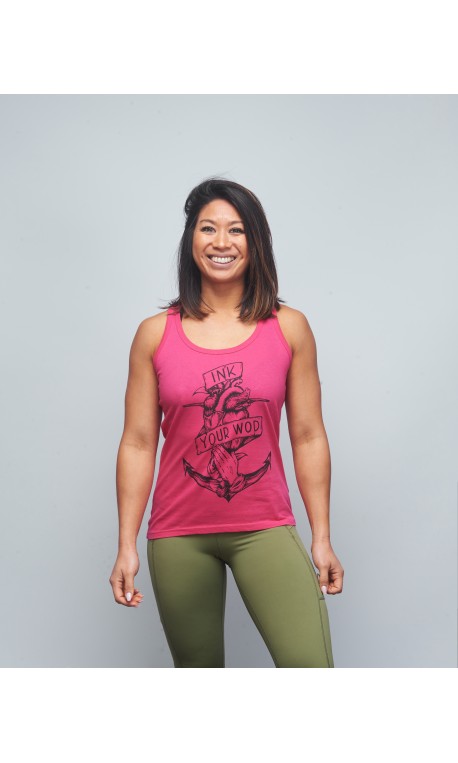 Training tank fuchsia pink INK YOUR WOD for women | VERY BAD WOD x WILL LENNART TATOO