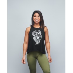 Training crop tank black GORILLA OPS for women | VERY BAD WOD x WILL LENNART TATOO