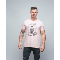 Unisex T-shirt cream heather pink FRENCH WOD| VERY BAD WOD x WILL LENNART TATOO