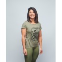 Training T-shirt heather green FRENCH WOD for women | VERY BAD WOD x WILL LENNART TATOO