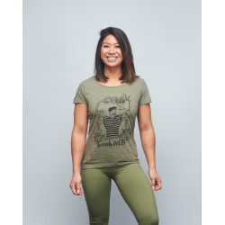 Training T-shirt heather green FRENCH WOD for women | VERY BAD WOD x WILL LENNART TATOO