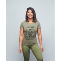 Training T-shirt heather green FRENCH WOD for women | VERY BAD WOD x WILL LENNART TATOO