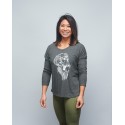 Training 3/4 sleeve t-shirt grey GORILLA OPS for women | VERY BAD WOD x WILL LENNART TATOO