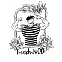 Training T-shirt heather green FRENCH WOD for women | VERY BAD WOD x WILL LENNART TATOO