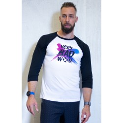 T-shirt manches 3/4 Unisexe noir et blanc BRUSH Original | VERY BAD WOD