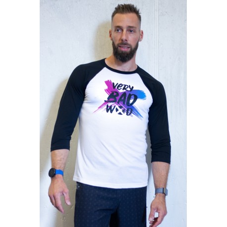 T-shirt manches 3/4 Unisexe noir et blanc BRUSH Original | VERY BAD WOD